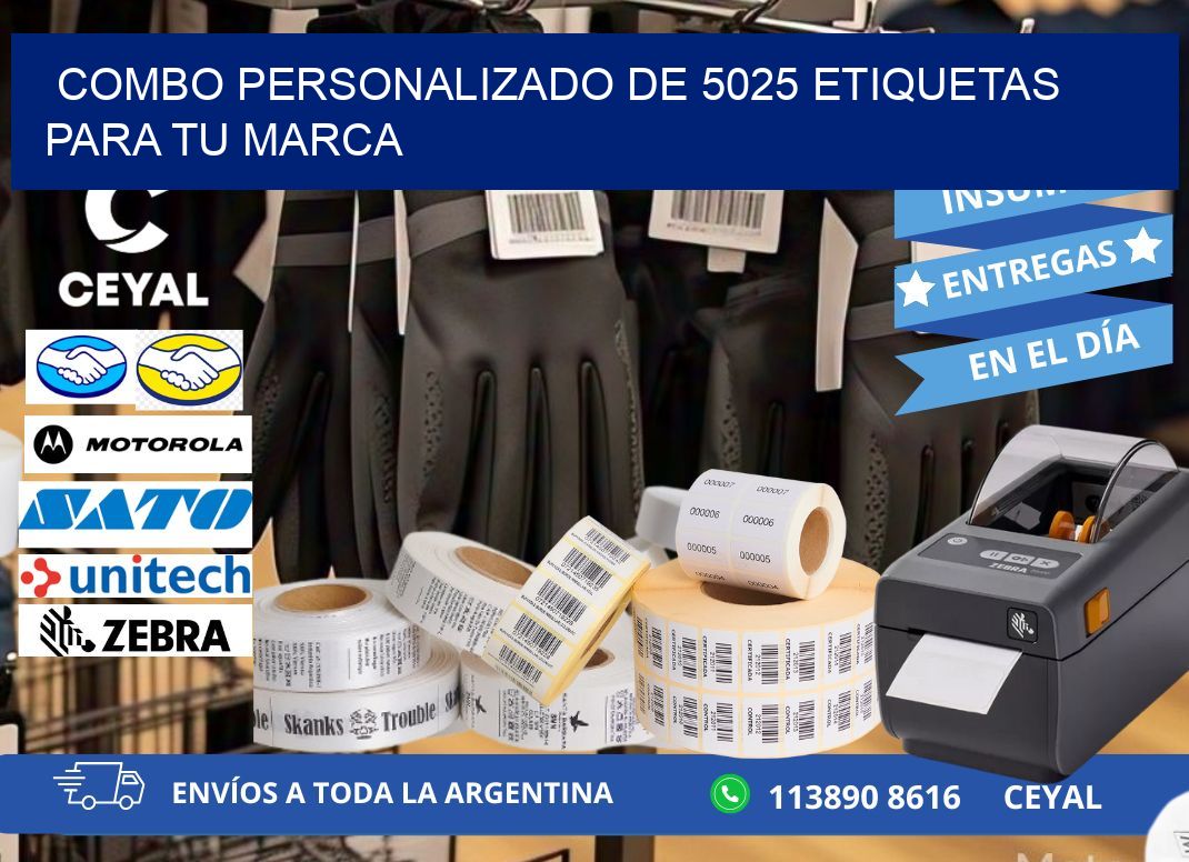 Combo personalizado de 5025 etiquetas para tu marca
