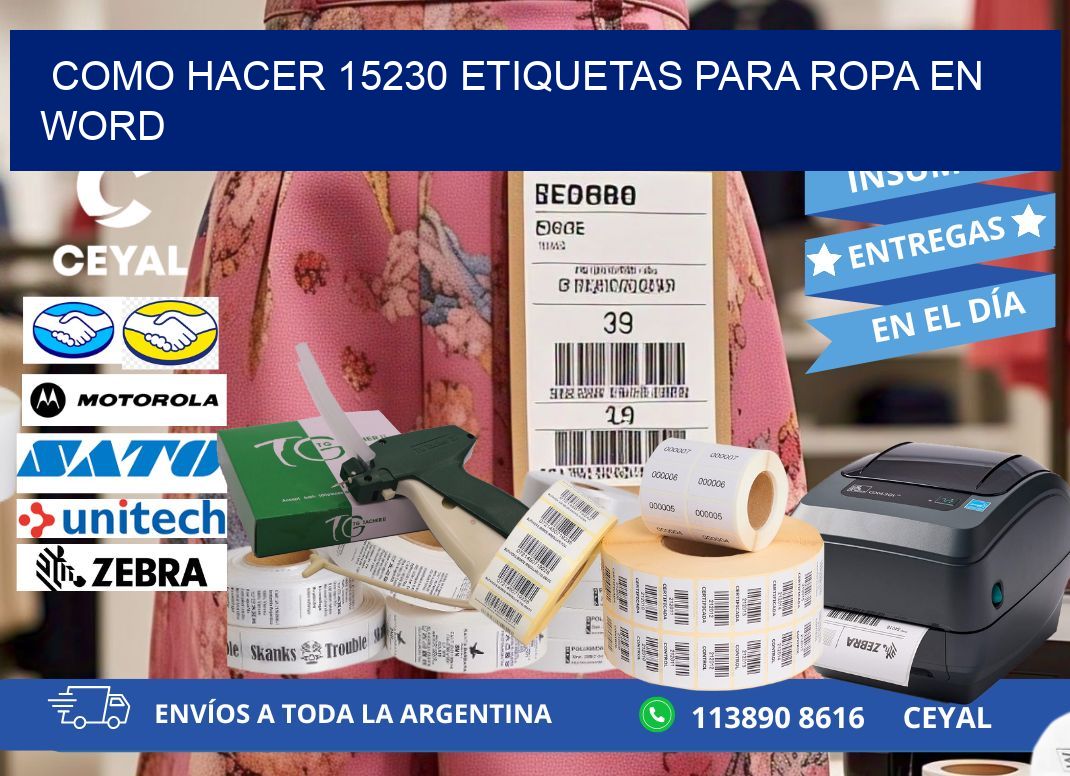 Como hacer 15230 etiquetas para ropa en Word