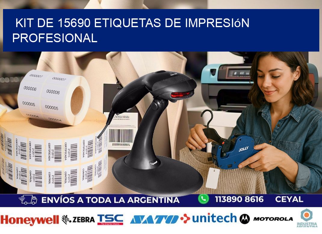 Kit de 15690 etiquetas de impresión profesional