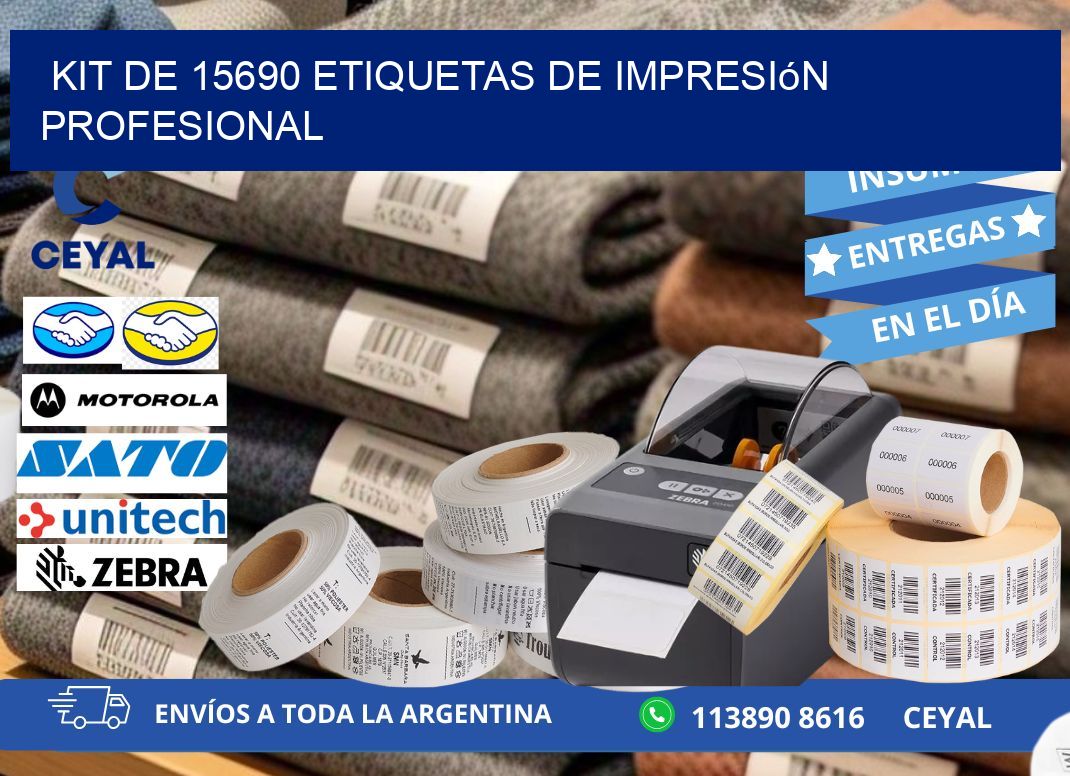Kit de 15690 etiquetas de impresión profesional