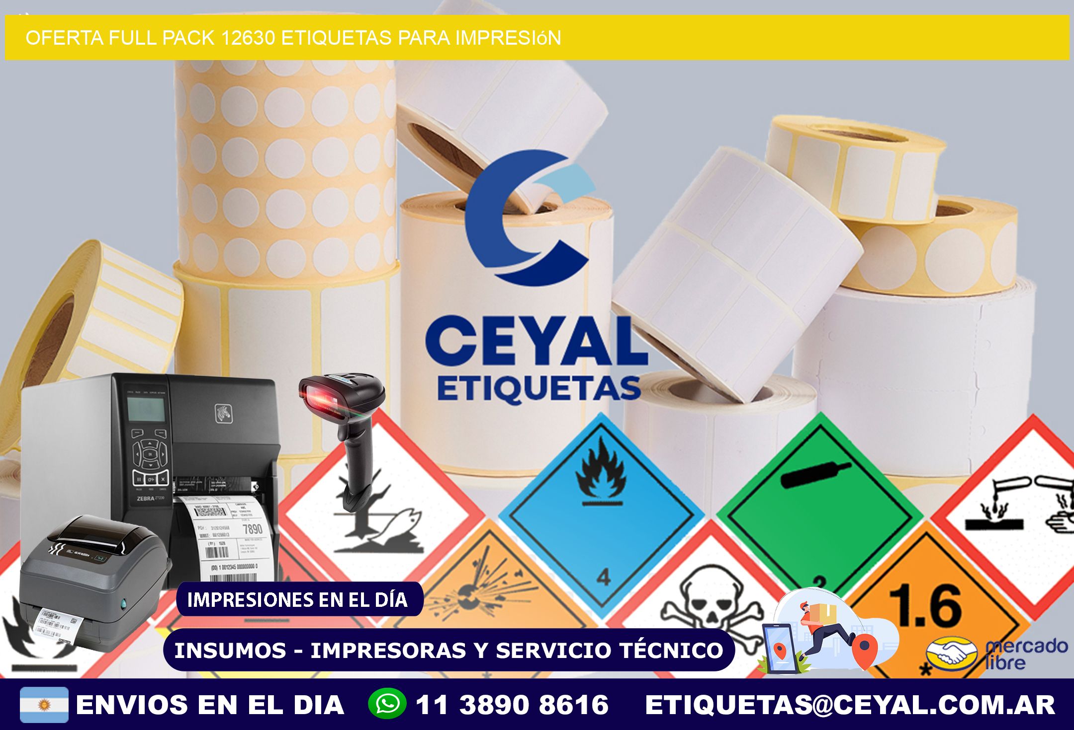 Oferta full pack 12630 etiquetas para impresión