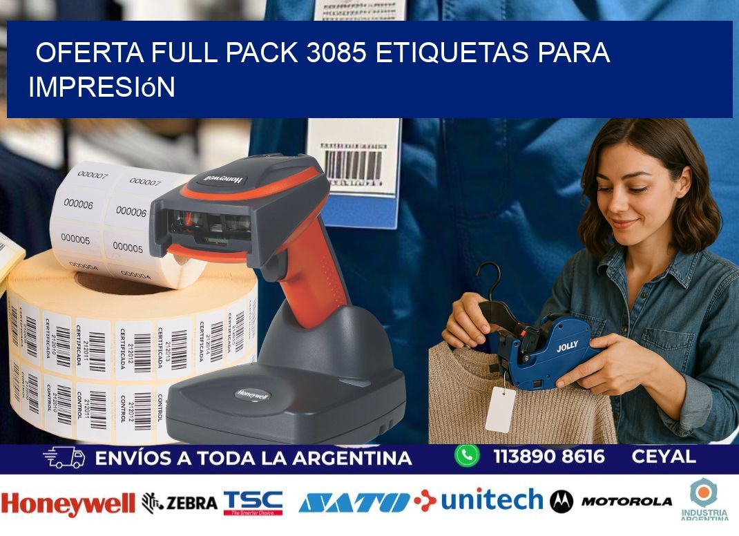 Oferta full pack 3085 etiquetas para impresión