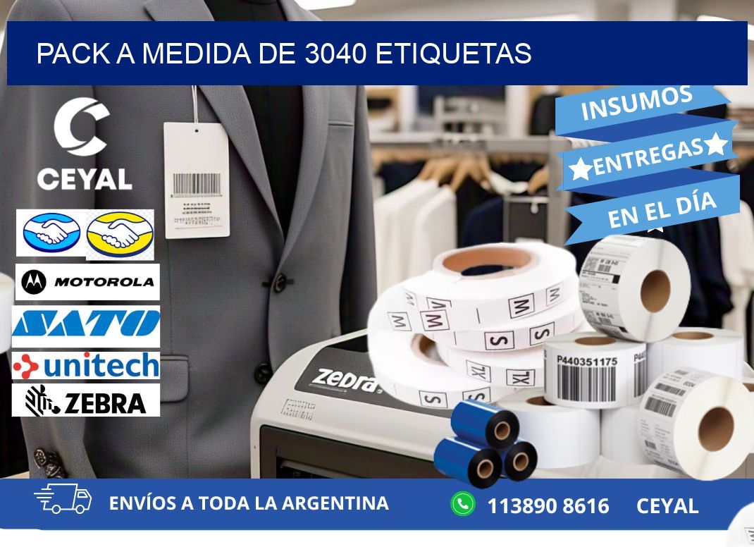 Pack a medida de 3040 etiquetas
