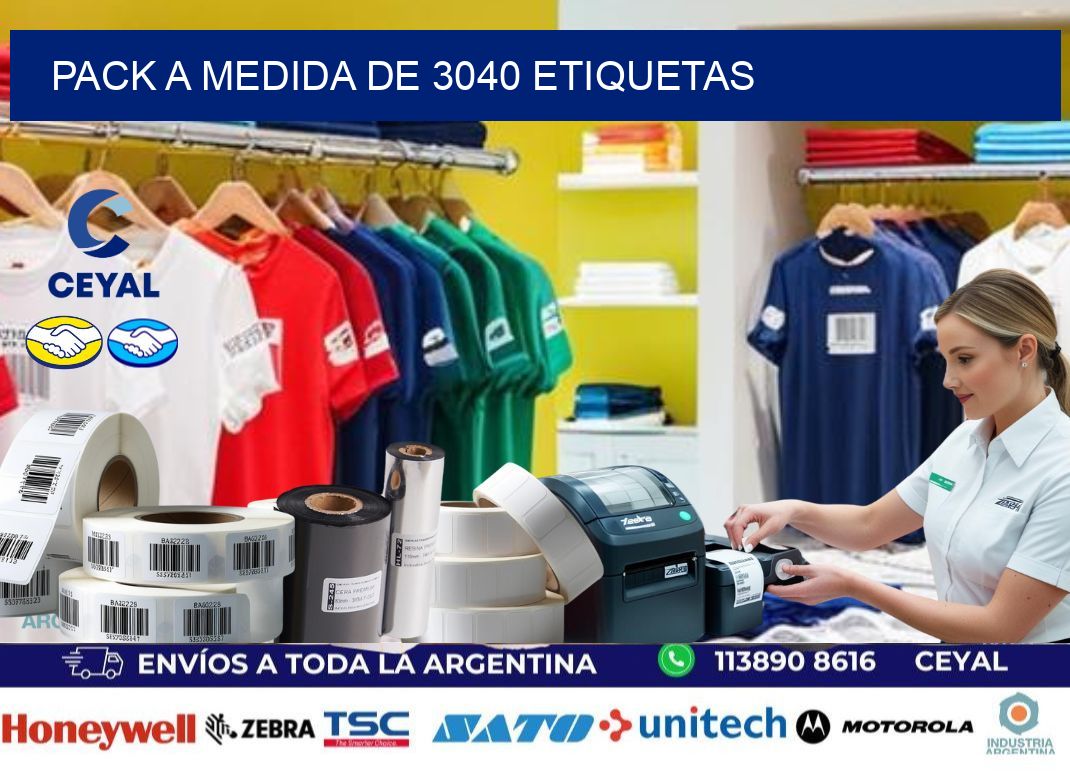 Pack a medida de 3040 etiquetas