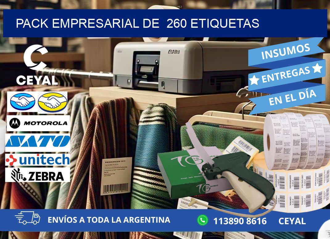 Pack empresarial de  260 etiquetas