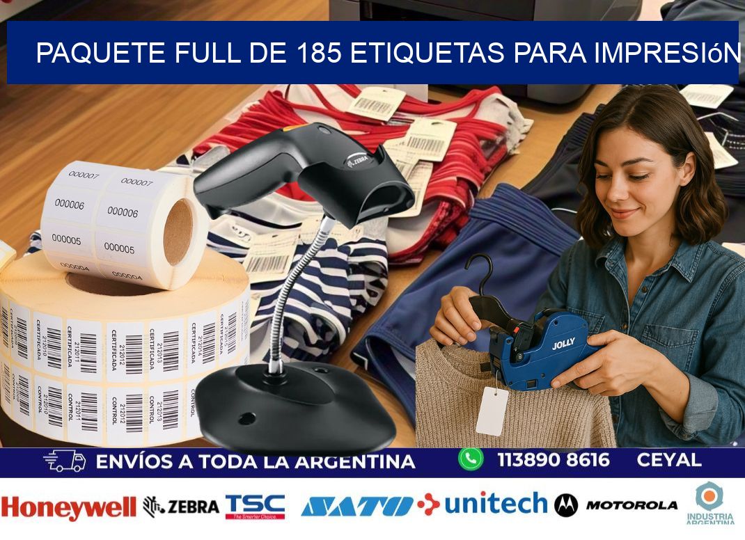 Paquete full de 185 etiquetas para impresión