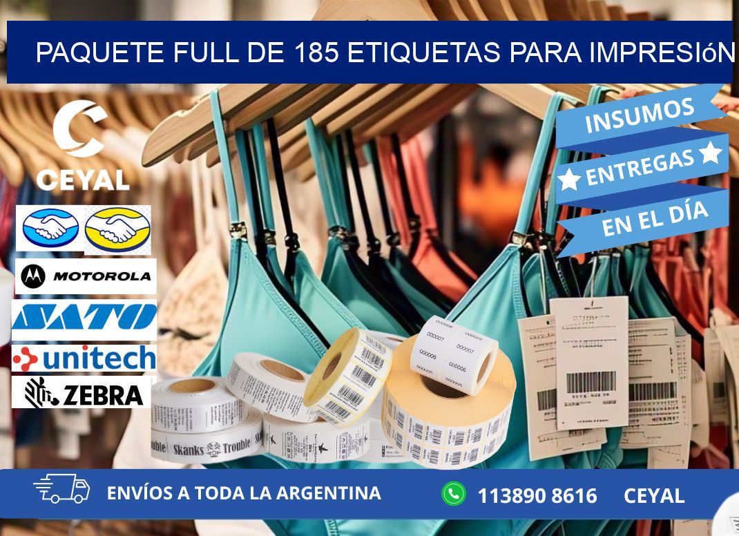 Paquete full de 185 etiquetas para impresión