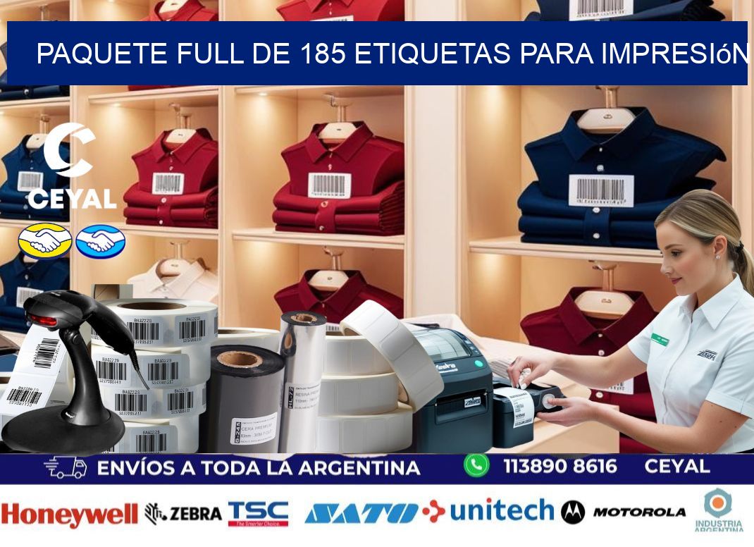 Paquete full de 185 etiquetas para impresión