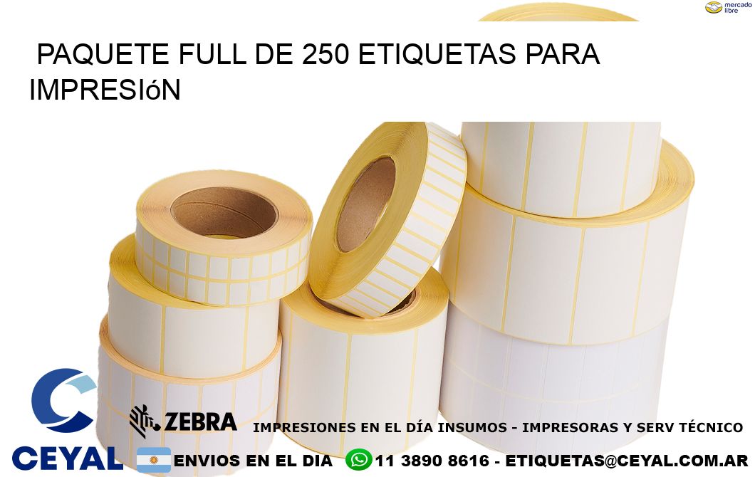 Paquete full de 250 etiquetas para impresión