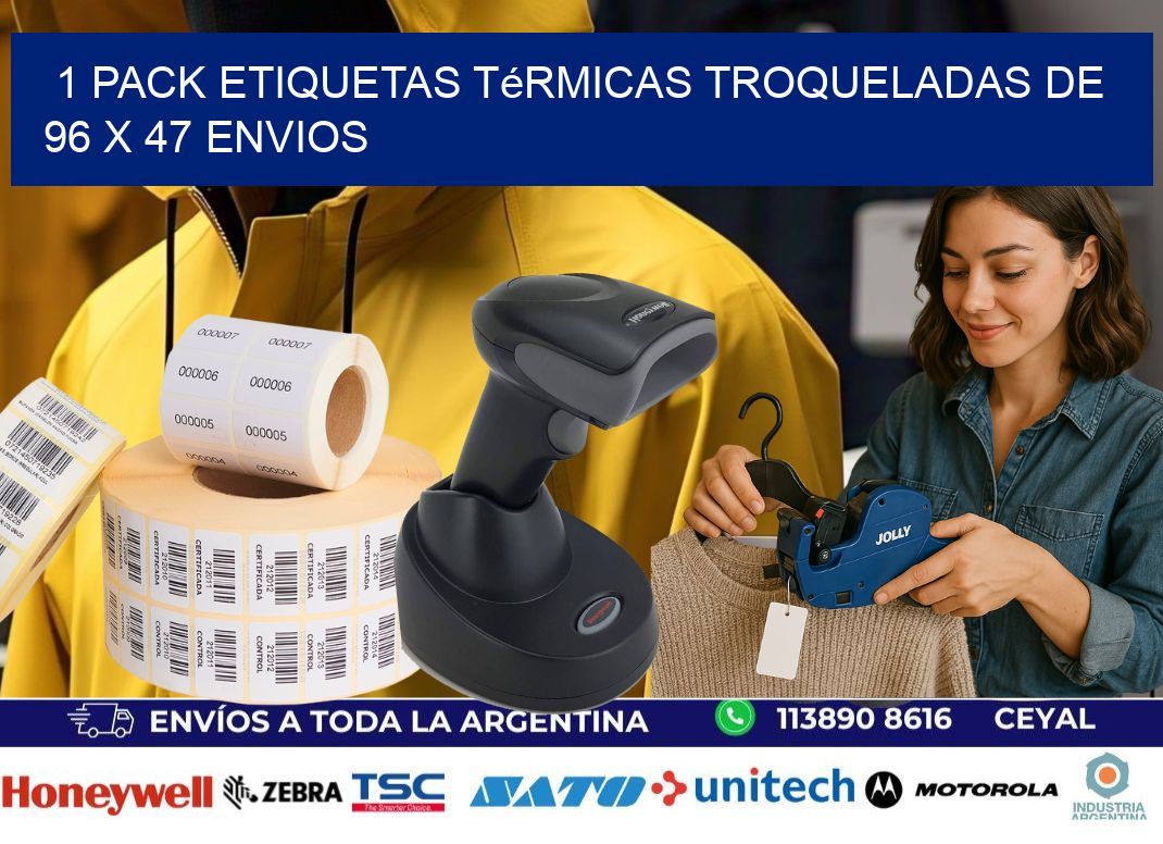 1 Pack etiquetas Térmicas Troqueladas De 96 x 47 ENVIOS