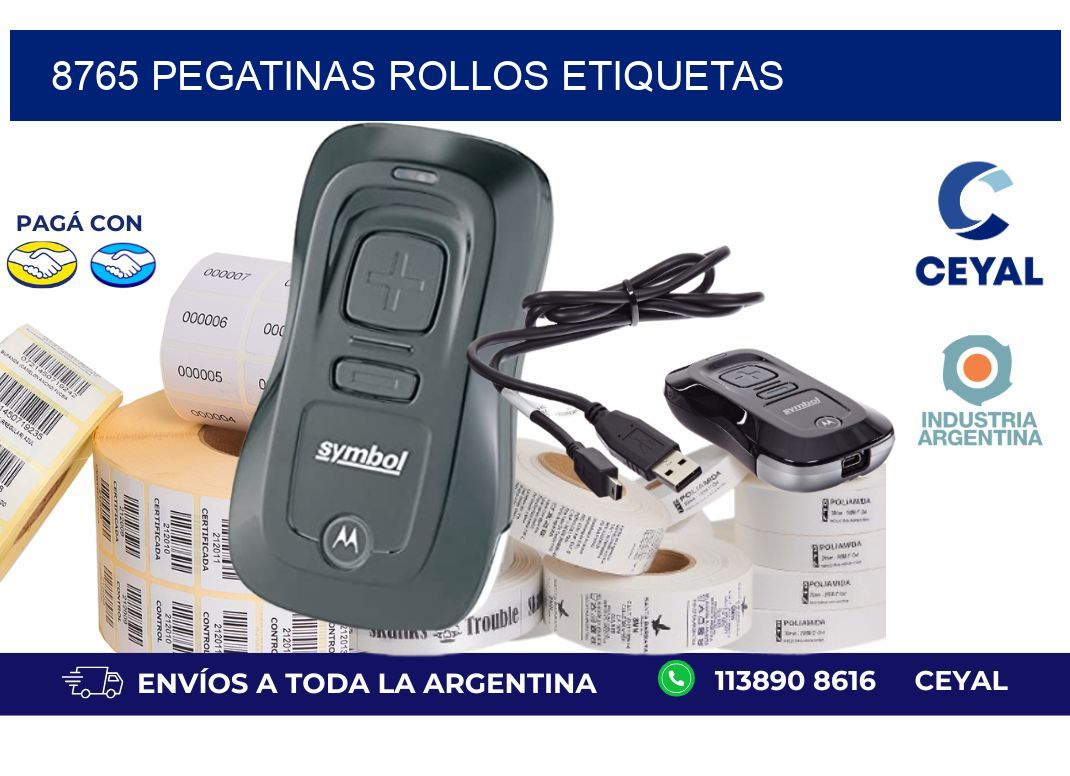 8765 Pegatinas rollos etiquetas