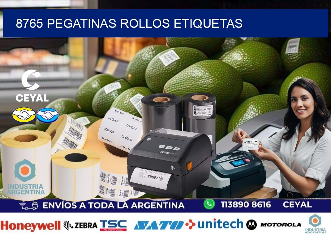 8765 Pegatinas rollos etiquetas