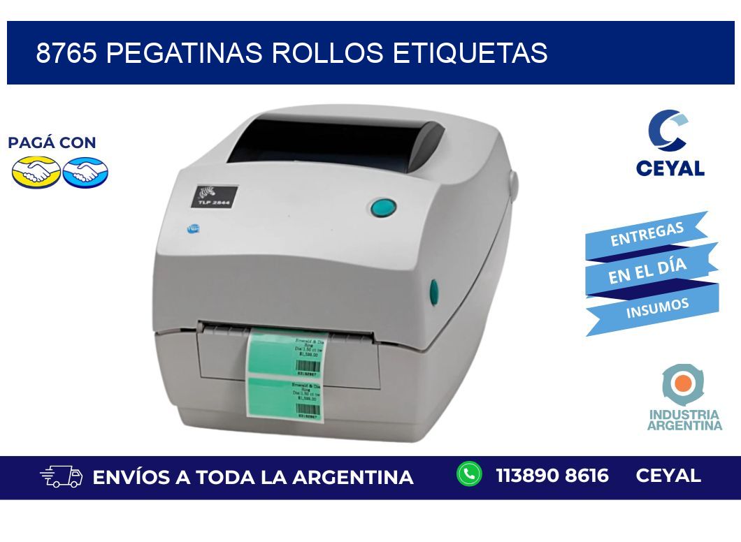 8765 Pegatinas rollos etiquetas