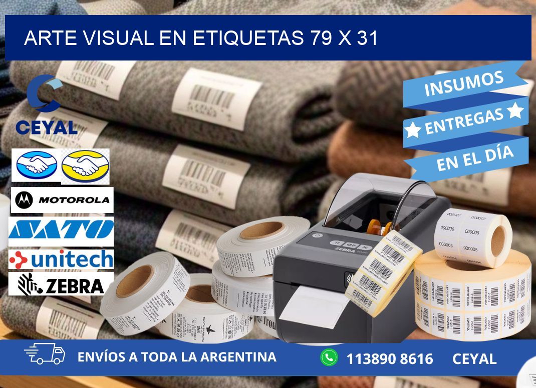 Arte visual en etiquetas 79 x 31