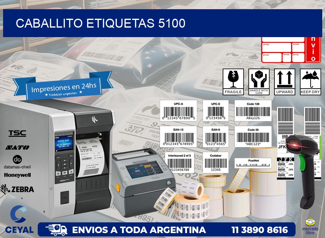 Caballito etiquetas 5100