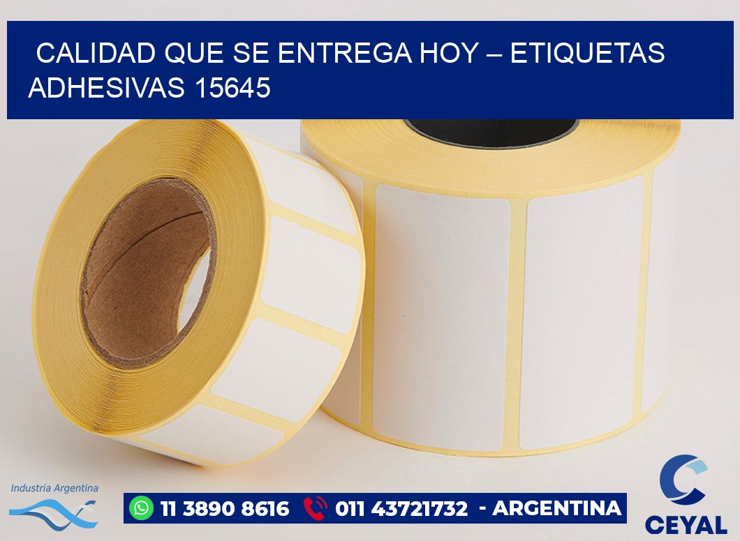 Calidad que se Entrega Hoy – Etiquetas Adhesivas 15645