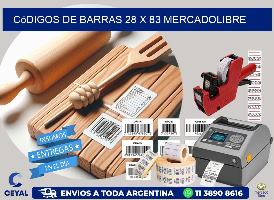 Códigos de Barras 28 x 83 MERCADOLIBRE