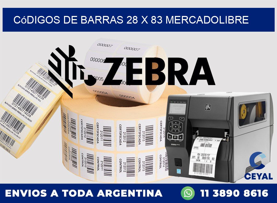 Códigos de Barras 28 x 83 MERCADOLIBRE