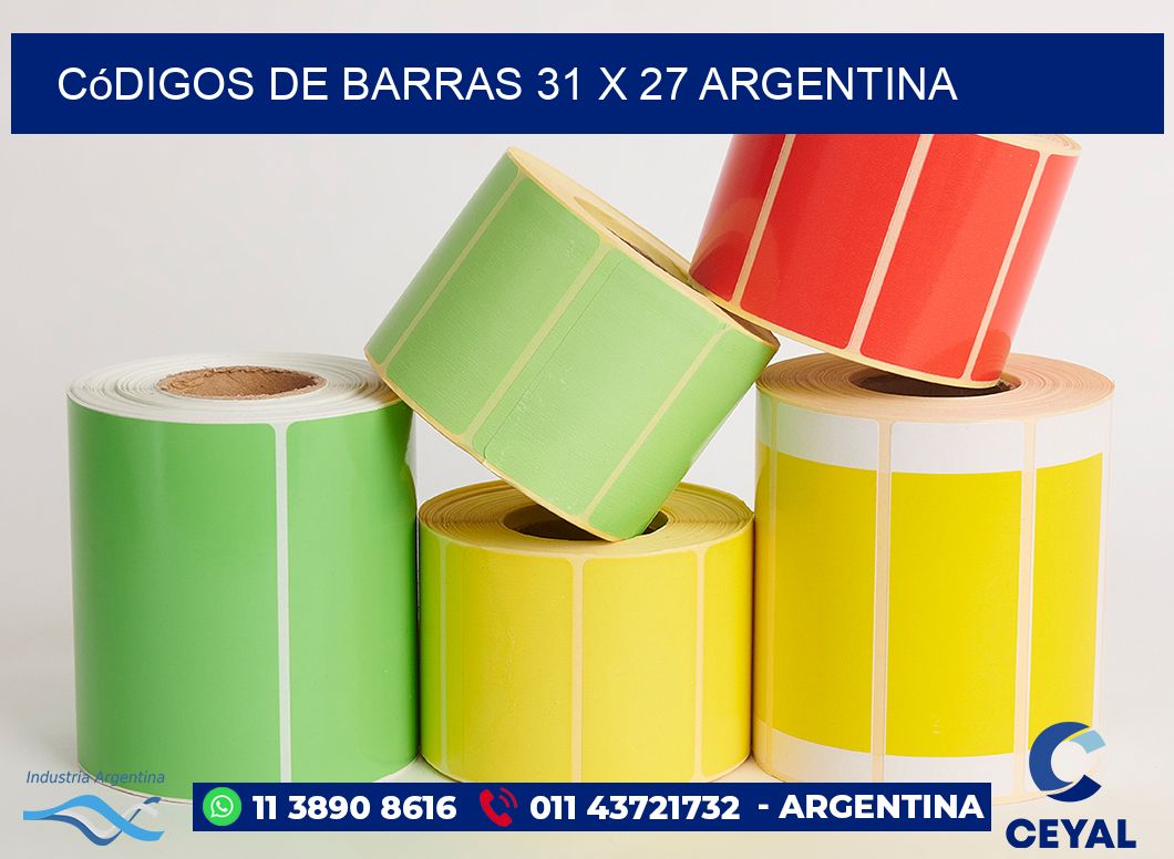 Códigos de Barras 31 x 27 argentina