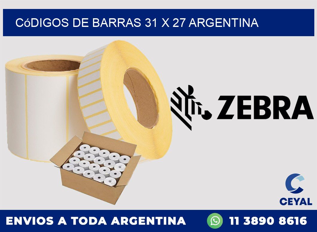Códigos de Barras 31 x 27 argentina