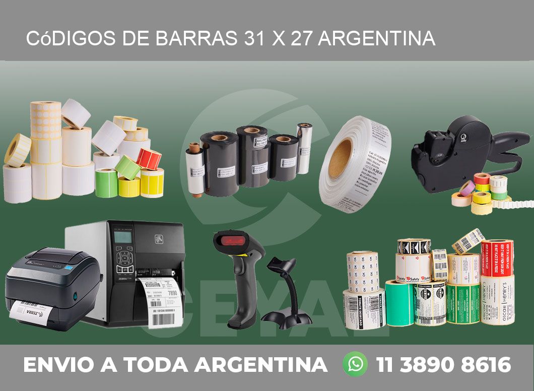 Códigos de Barras 31 x 27 argentina