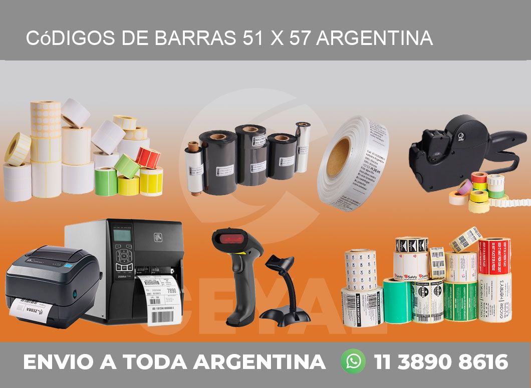 Códigos de Barras 51 x 57 argentina