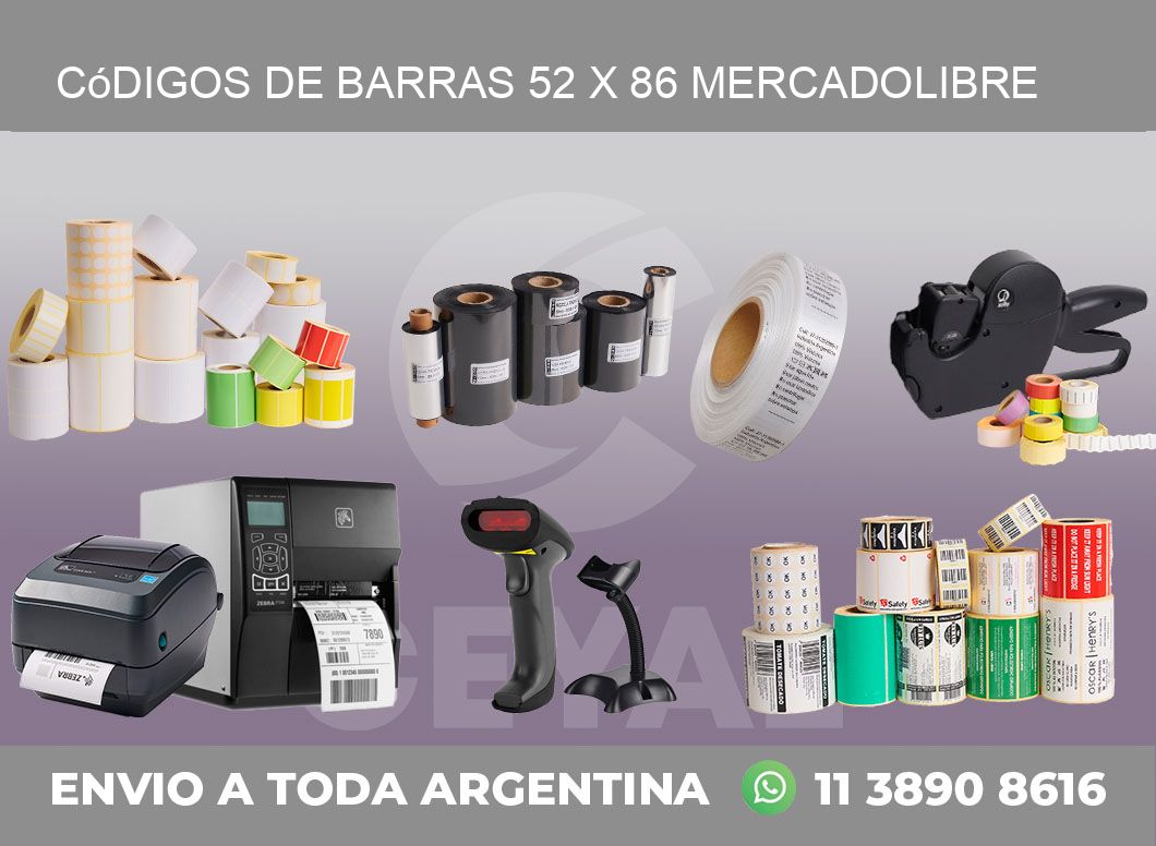 Códigos de Barras 52 x 86 MERCADOLIBRE