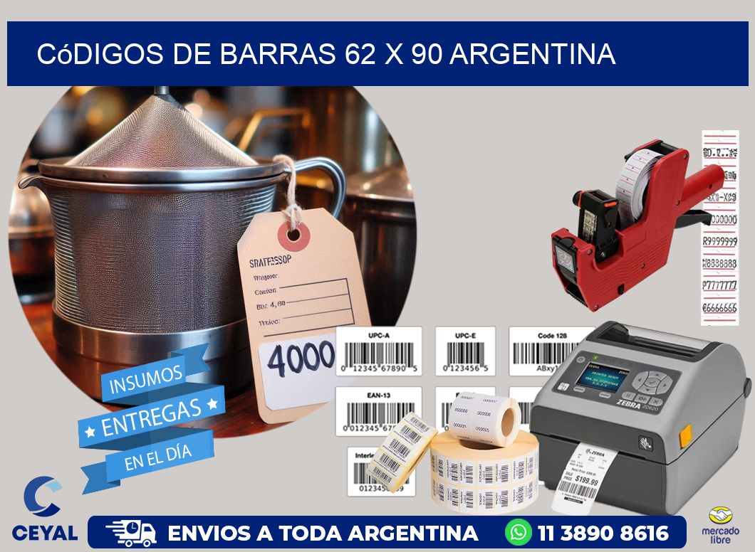 Códigos de Barras 62 x 90 argentina