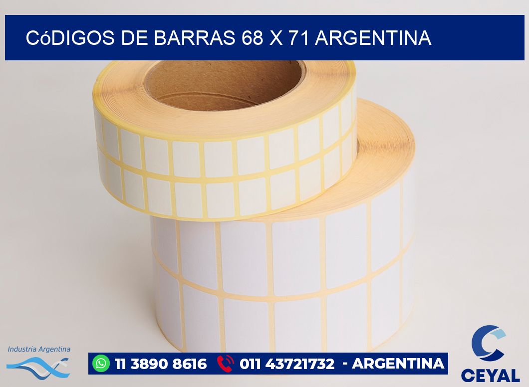 Códigos de Barras 68 x 71 argentina