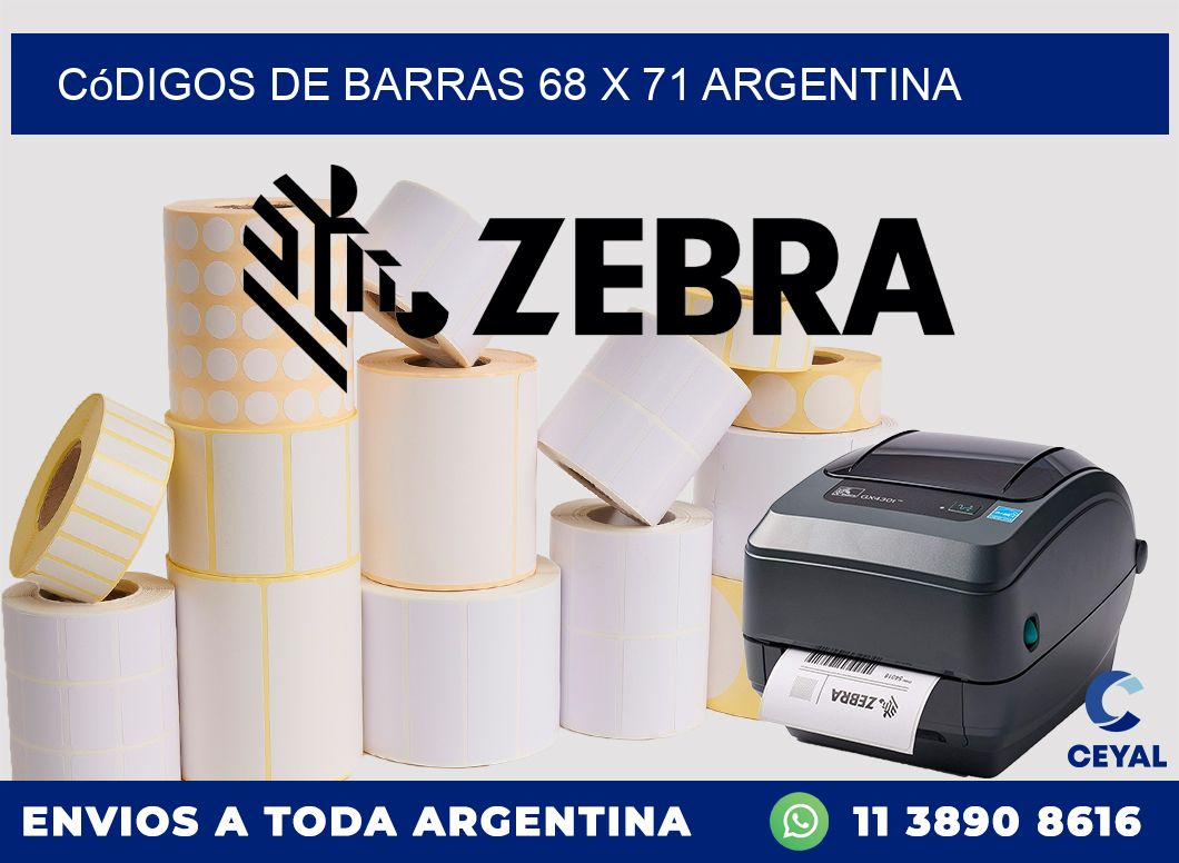 Códigos de Barras 68 x 71 argentina