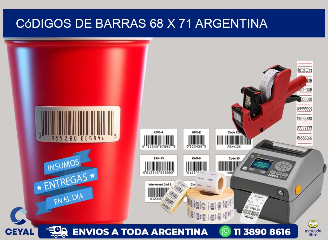 Códigos de Barras 68 x 71 argentina