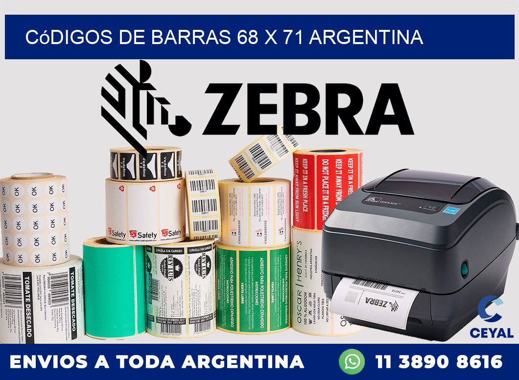 Códigos de Barras 68 x 71 argentina
