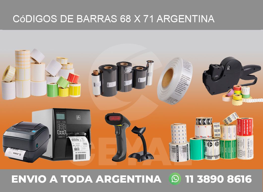 Códigos de Barras 68 x 71 argentina