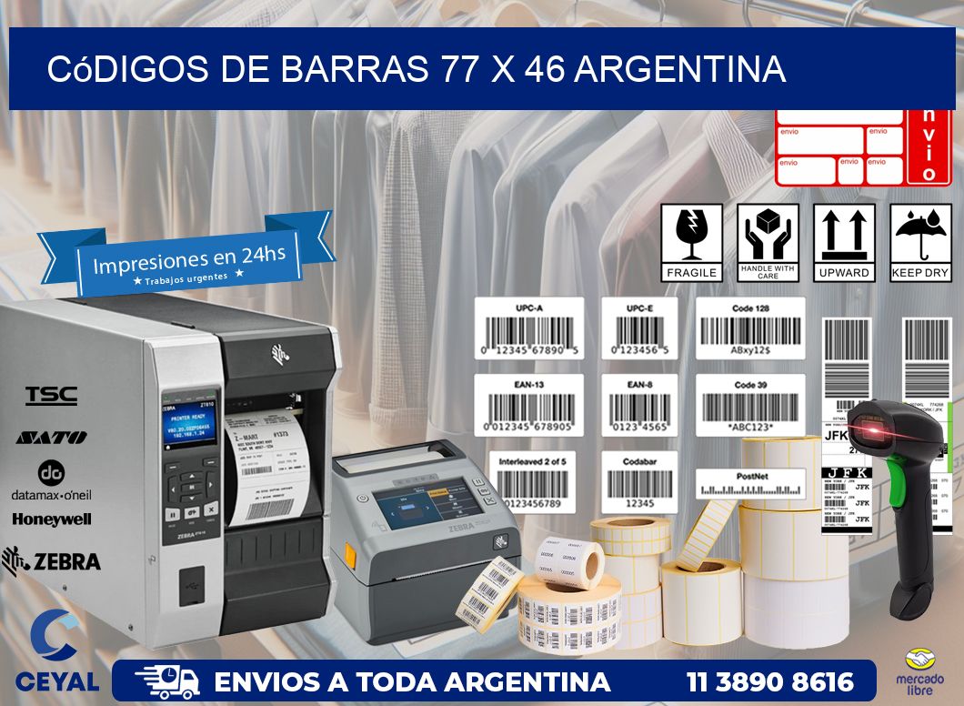 Códigos de Barras 77 x 46 argentina