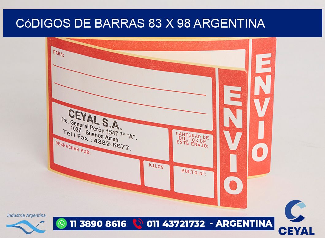 Códigos de Barras 83 x 98 argentina