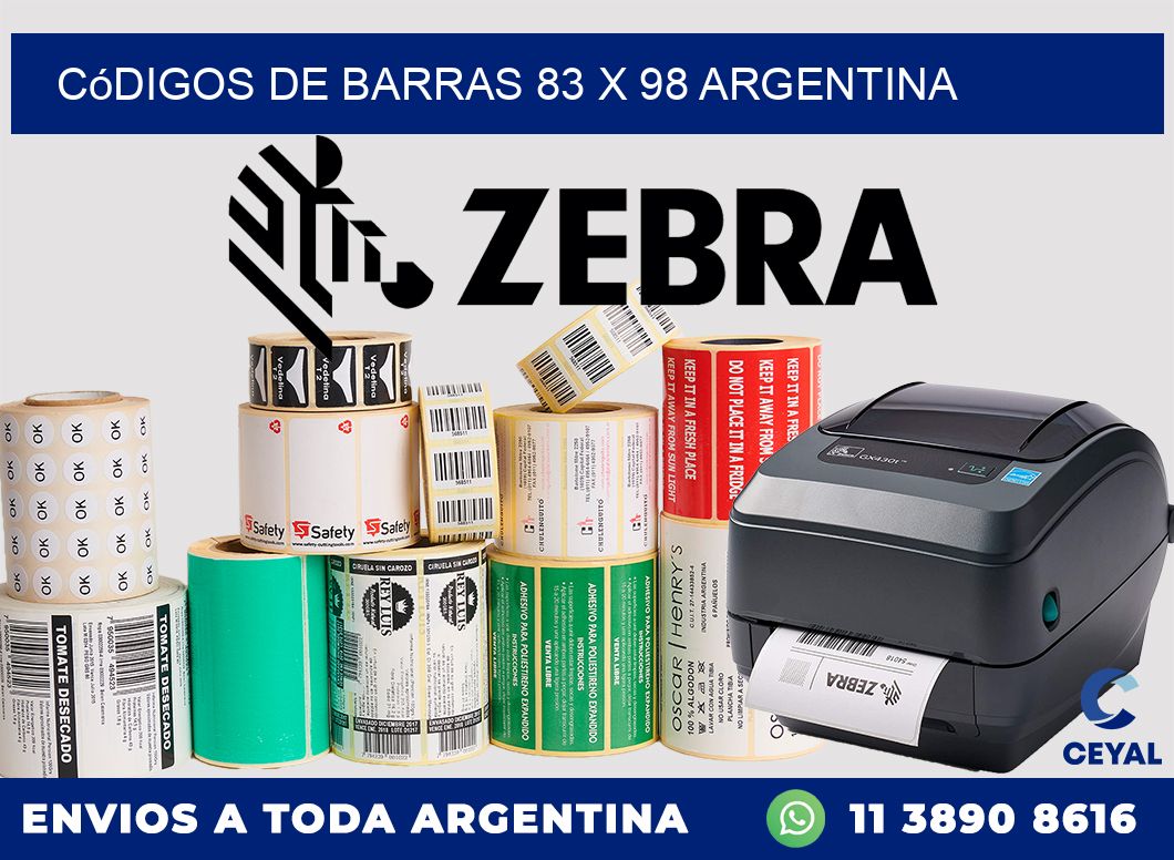 Códigos de Barras 83 x 98 argentina