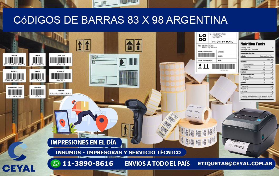 Códigos de Barras 83 x 98 argentina