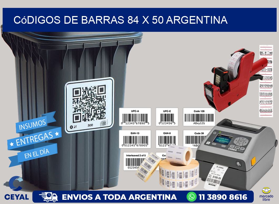 Códigos de Barras 84 x 50 argentina