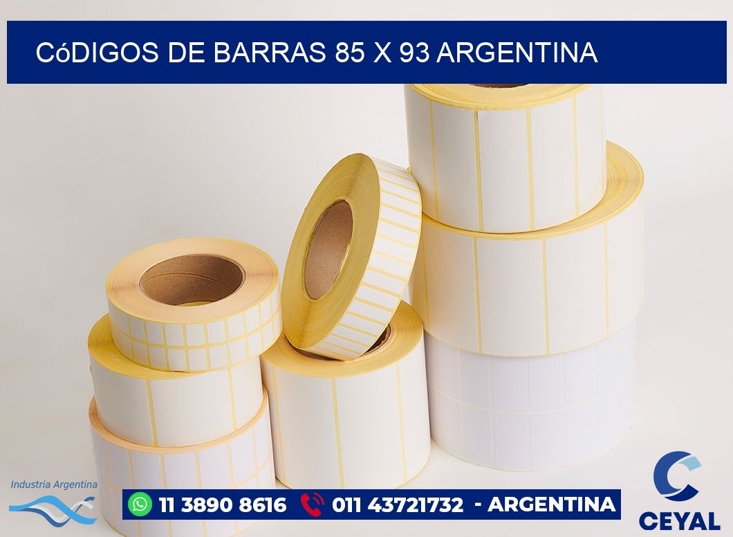Códigos de Barras 85 x 93 argentina
