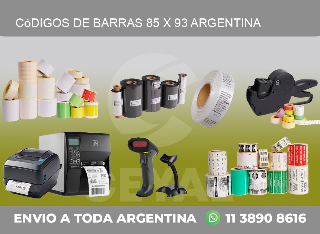 Códigos de Barras 85 x 93 argentina