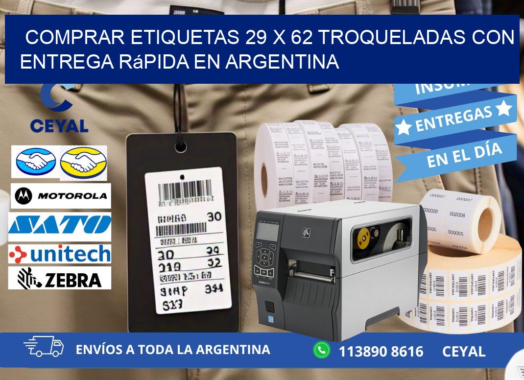 Comprar etiquetas 29 x 62 troqueladas con entrega rápida en Argentina