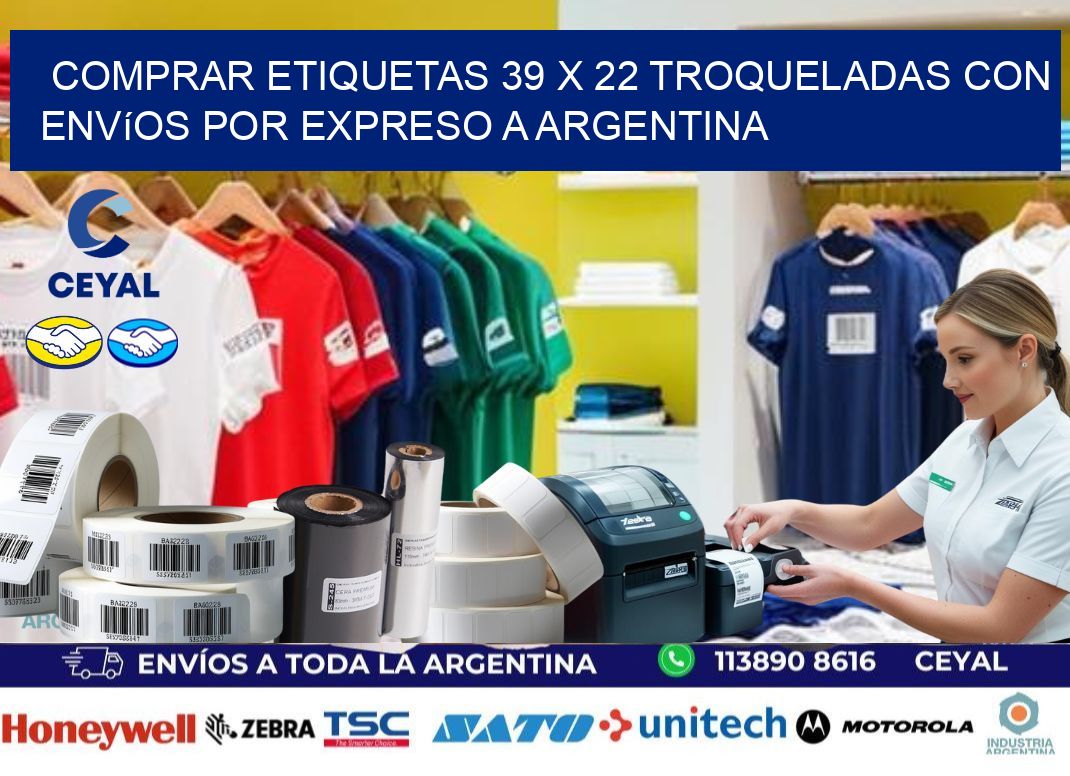 Comprar etiquetas 39 x 22 troqueladas con envíos por expreso a Argentina