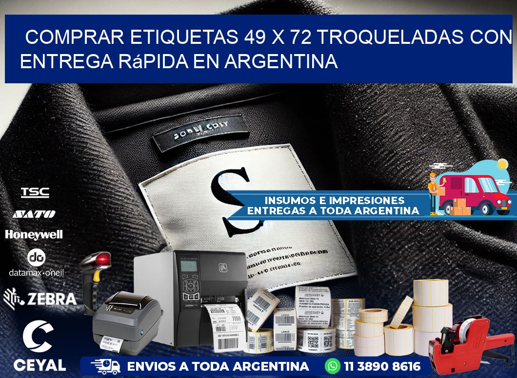 Comprar etiquetas 49 x 72 troqueladas con entrega rápida en Argentina