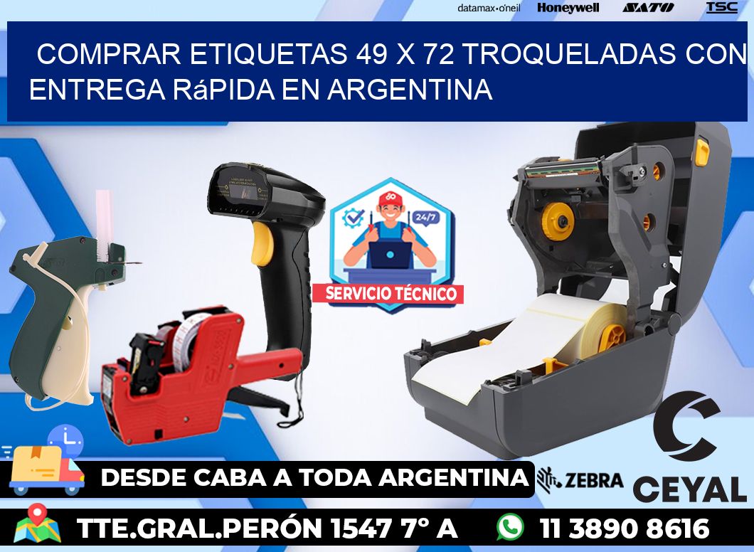 Comprar etiquetas 49 x 72 troqueladas con entrega rápida en Argentina