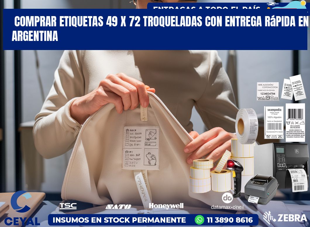 Comprar etiquetas 49 x 72 troqueladas con entrega rápida en Argentina