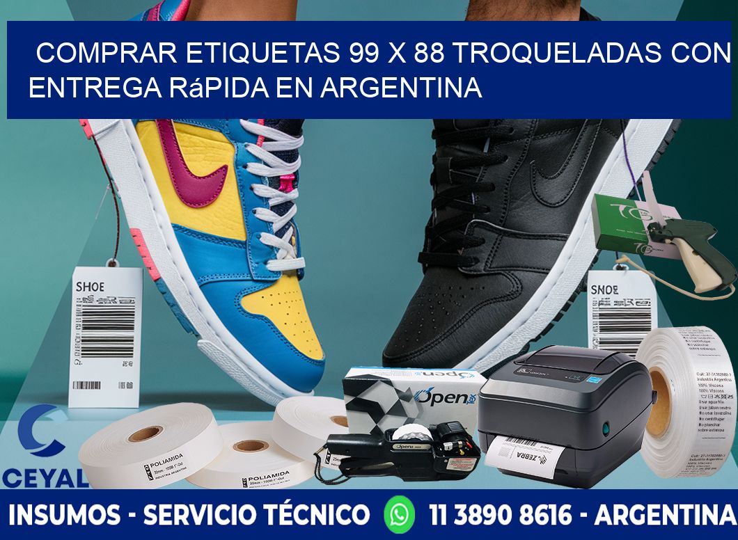 Comprar etiquetas 99 x 88 troqueladas con entrega rápida en Argentina