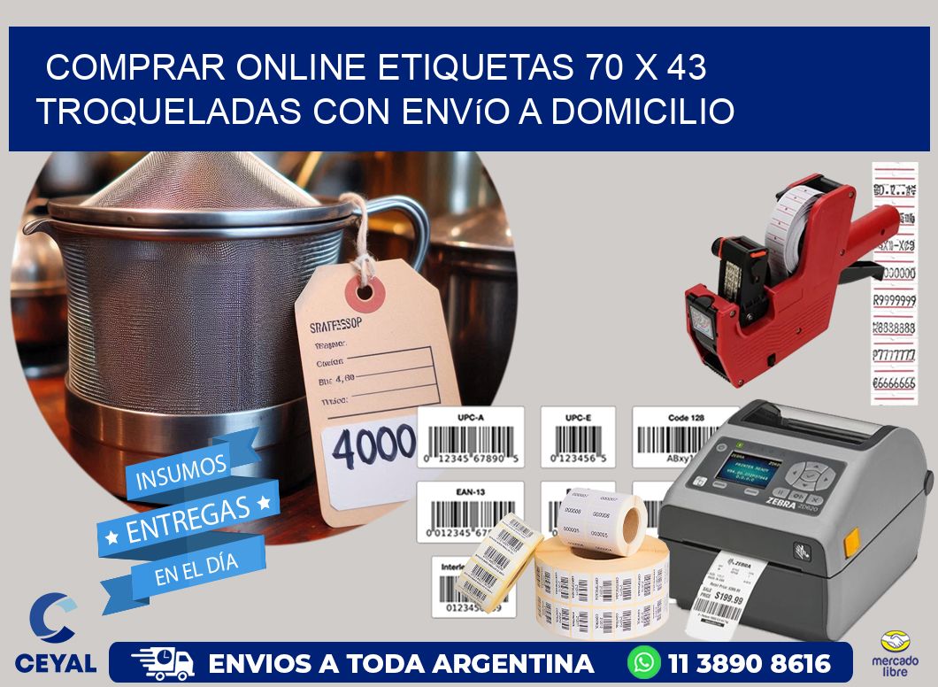 Comprar online etiquetas 70 x 43 troqueladas con envío a domicilio