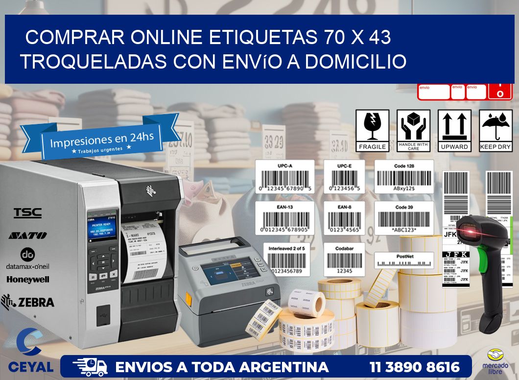 Comprar online etiquetas 70 x 43 troqueladas con envío a domicilio