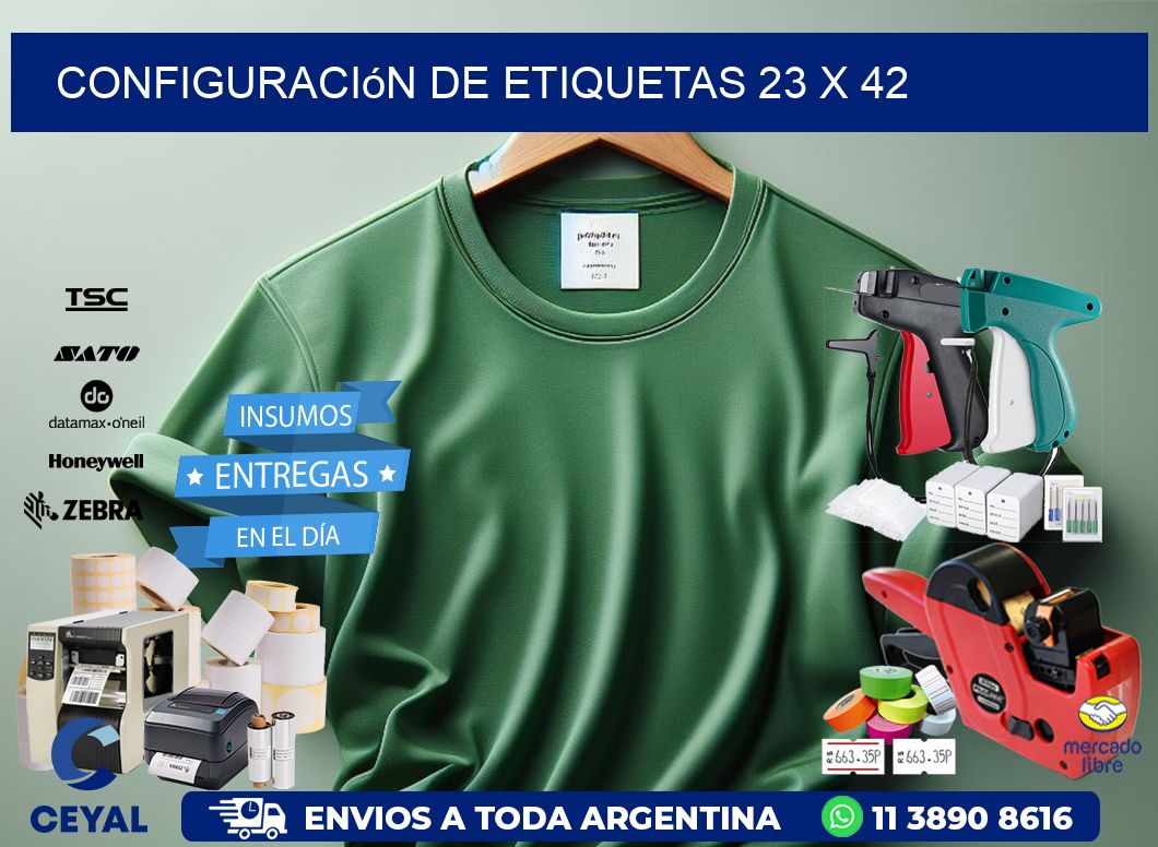 Configuración de etiquetas 23 x 42