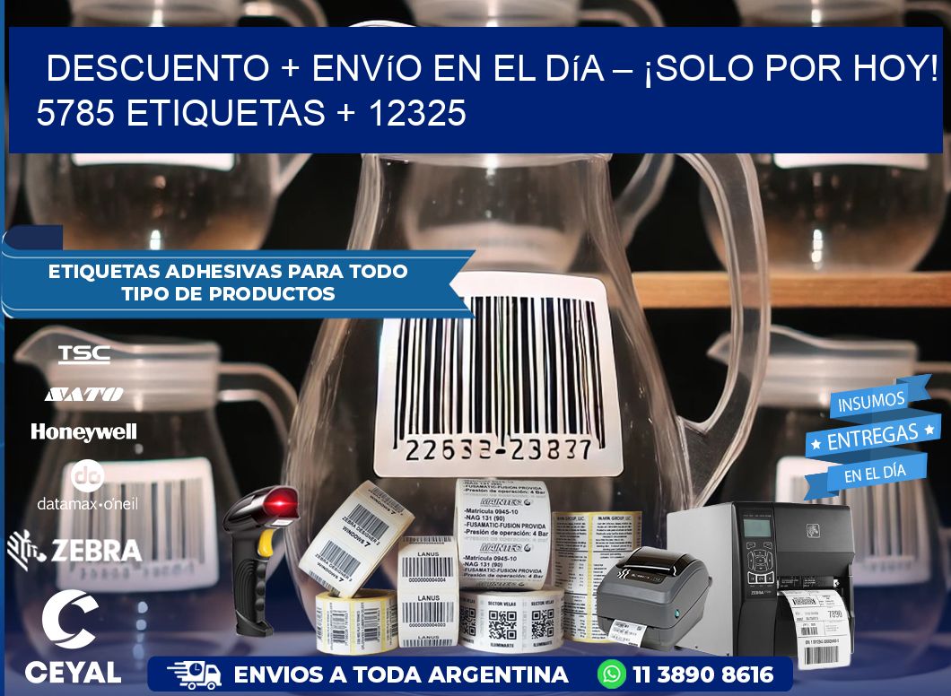 Descuento + envío en el Día – ¡Solo por Hoy! 5785 etiquetas + 12325